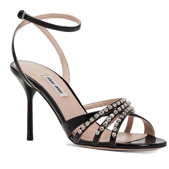 Miu Miu Women's Crystal-Embellished High-Heel Sandals